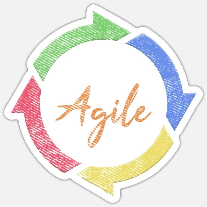 Logiciel Agile Scrum Master Devops Coding - Sticker taille S (10 x 10 cm) - blanc mat