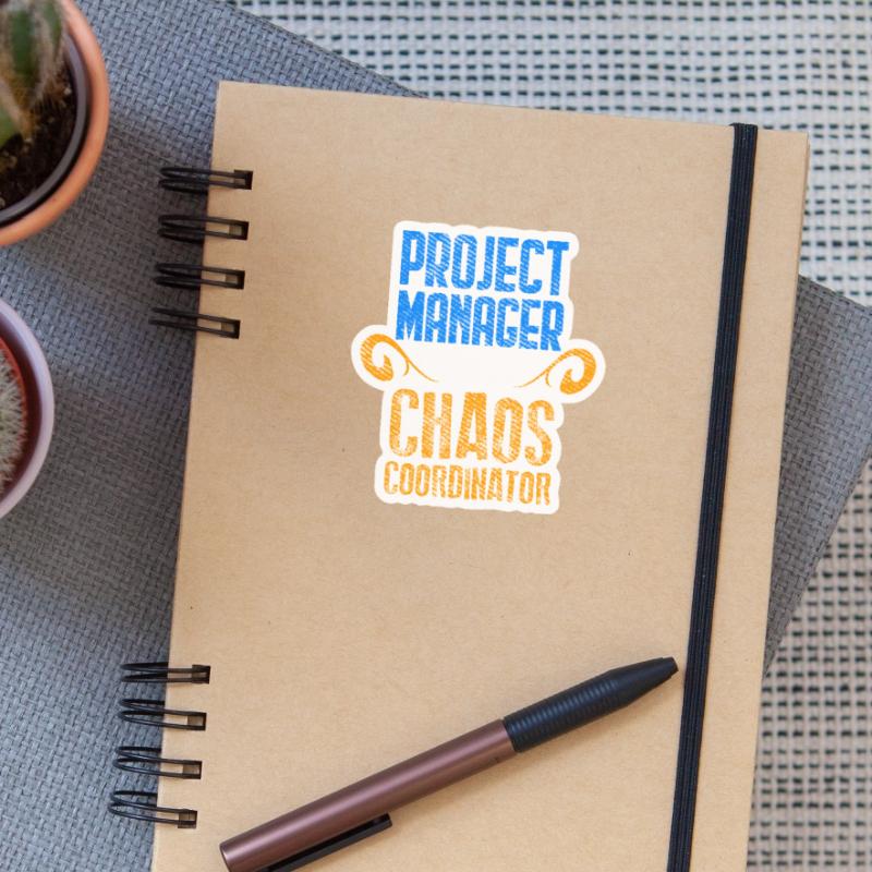 Chef de projet Scrum Master Git Programmer Sticker taille S (10 x 10 cm)