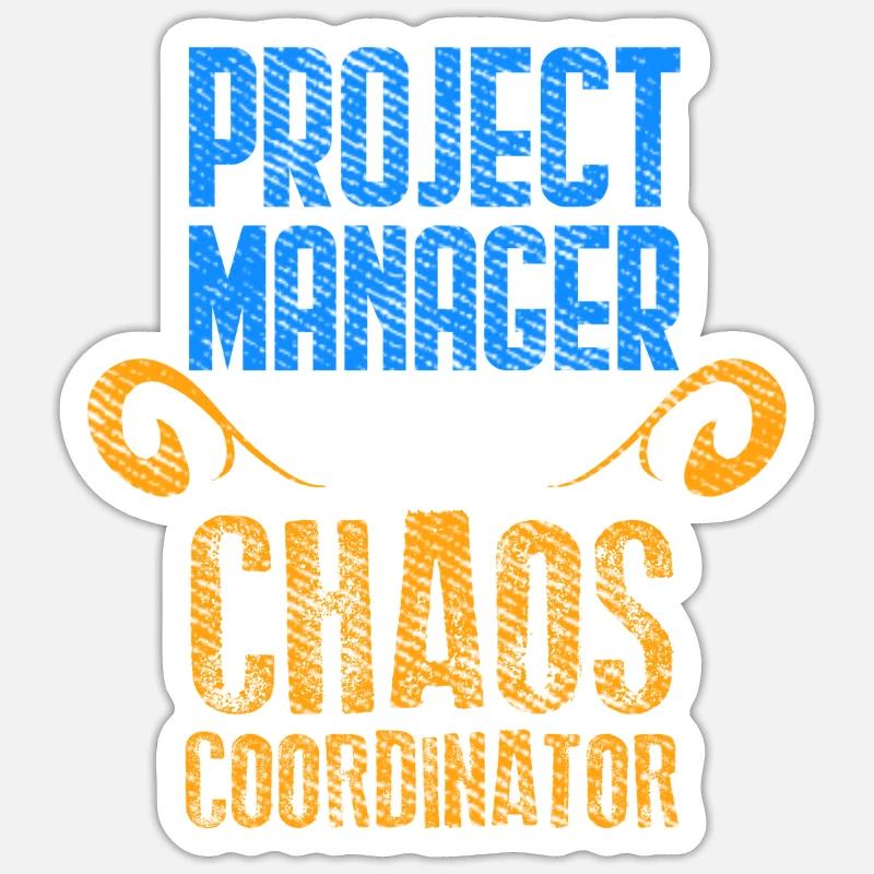 Projekt Manager Scrum Master Git Programmer - Sticker Größe S (10 x 10 cm) - Mattweiß