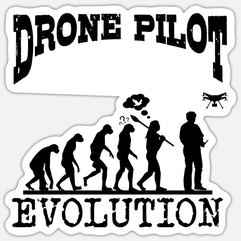 Drohne Evolution Sticker Größe S (10 x 10 cm)