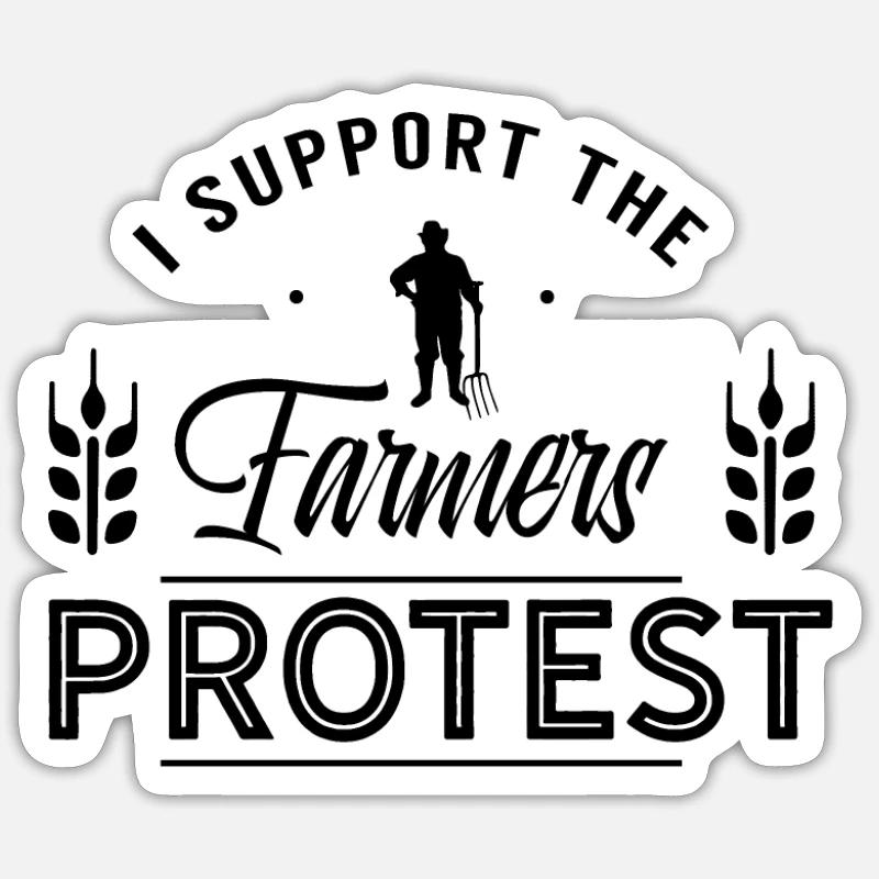 Bauernprotest Bauer Demonstration - Sticker taille S (10 x 10 cm) - blanc mat