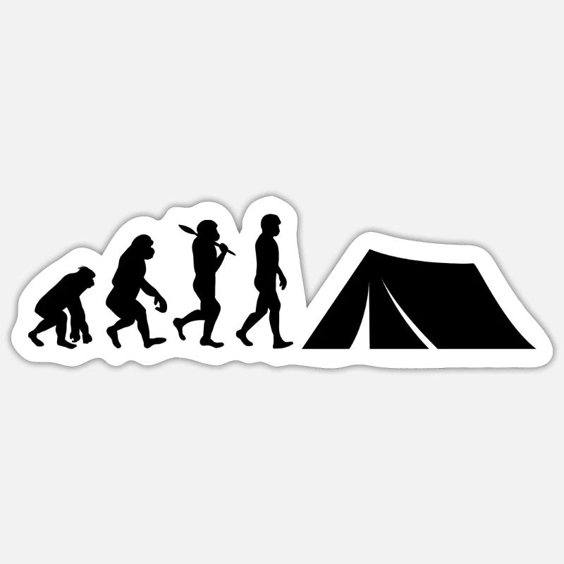 Zelten Evolution Camping Sticker Größe S (10 x 10 cm)