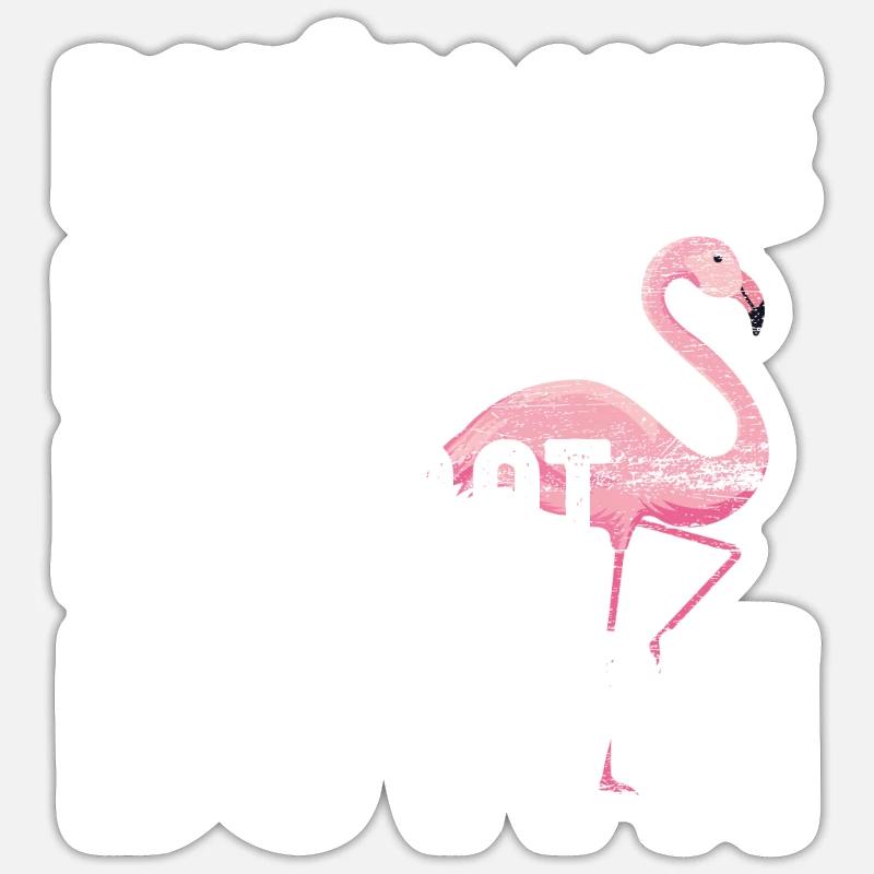 flamant - Sticker taille S (10 x 10 cm) - blanc mat