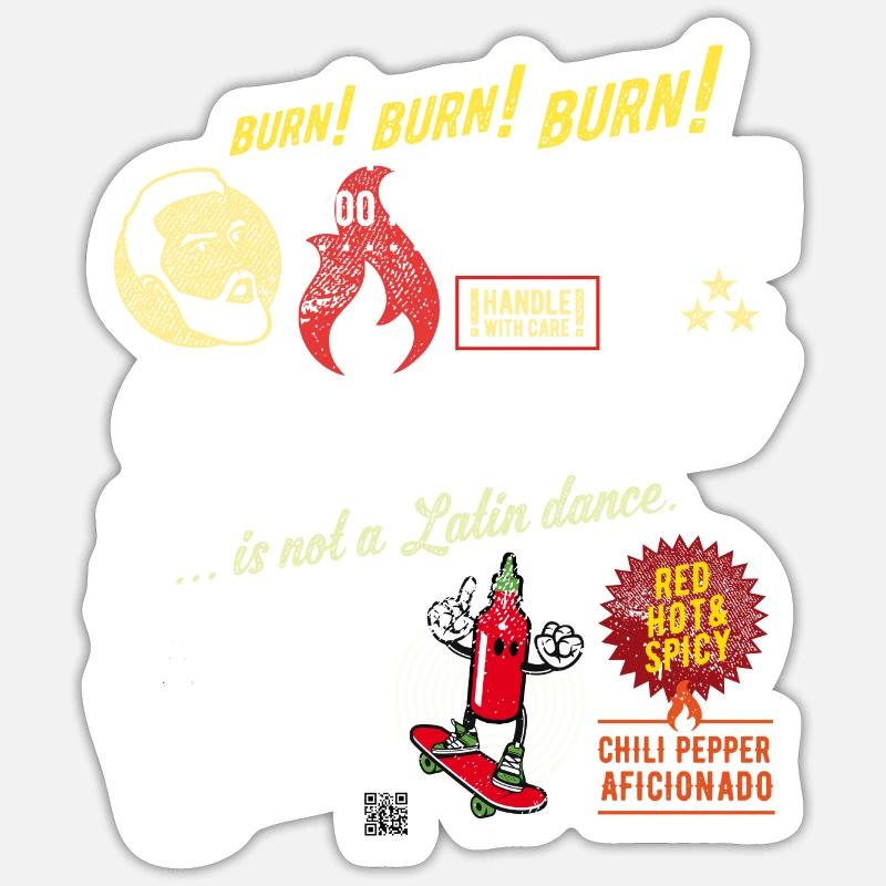 Chili Sriracha n’est pas une danse - Sticker taille S (10 x 10 cm) - blanc mat