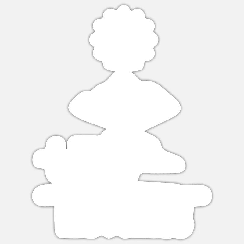 Vacances de ski math blanc Sticker taille S (10 x 10 cm)