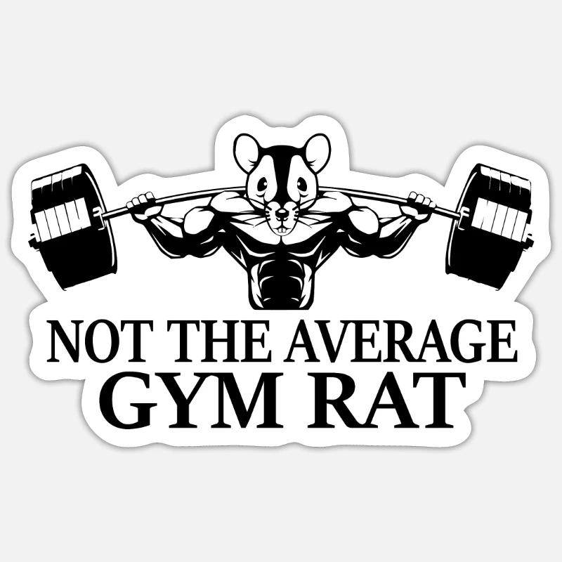 Bodybuilder Rat Mouse Weight Training Gift Sticker size S (10 x 10 cm)