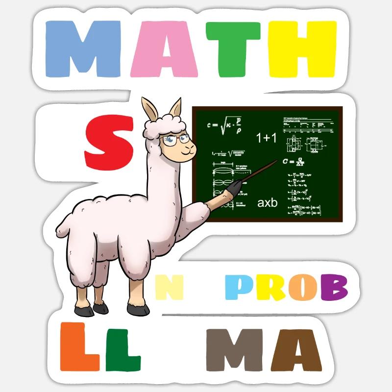 Math qui dit Math Math Teacher - Sticker taille S (10 x 10 cm) - blanc mat
