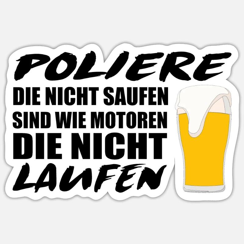 Polier Baustelle Geschenkidee - Sticker Größe S (10 x 10 cm) - Mattweiß