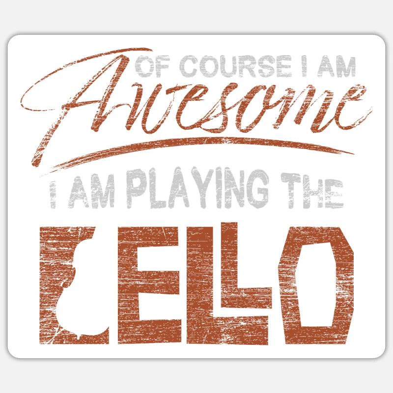 cello - Sticker size S (10 x 10 cm) - white matte