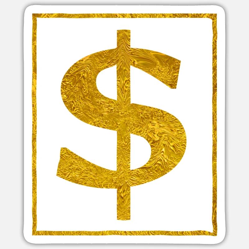 dollar - Sticker taille S (10 x 10 cm) - blanc mat