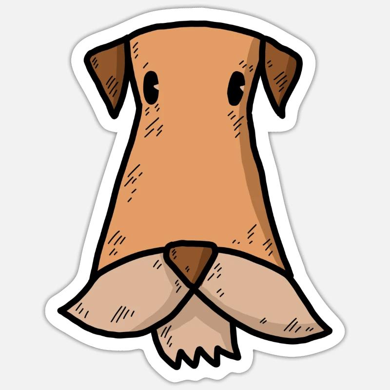Airedale Terrier comic cartoon - Sticker size S (10 x 10 cm) - white matte