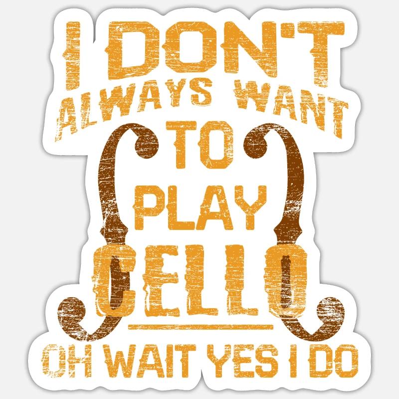 violoncelle - Sticker taille S (10 x 10 cm) - blanc mat