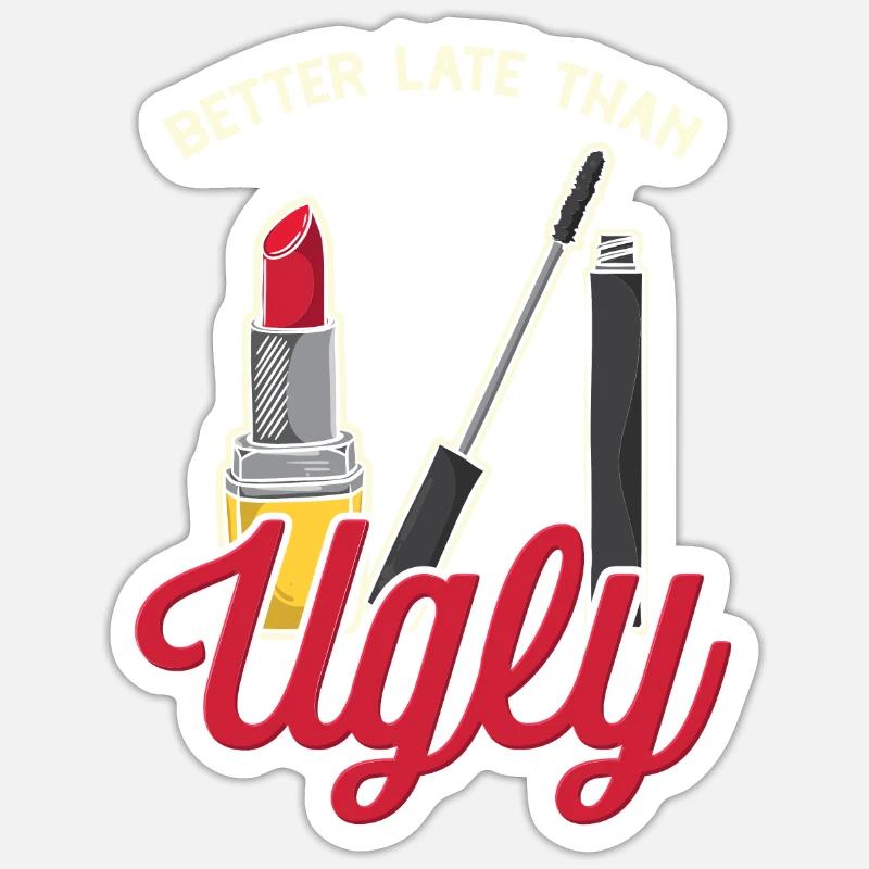 Make-up Lady - Sticker size S (10 x 10 cm) - white matte