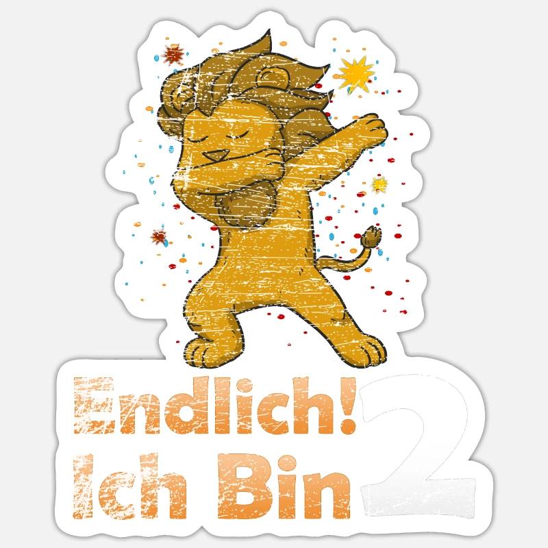 Endlich Ich Bin 2 Jähriger 2.Geburtstag - Sticker Größe S (10 x 10 cm) - Mattweiß