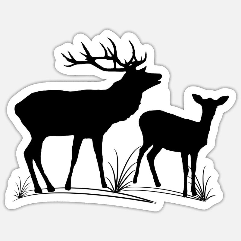 Deer, roe deer, fallow deer, forest, animals, deer Sticker size S (10 x 10 cm)