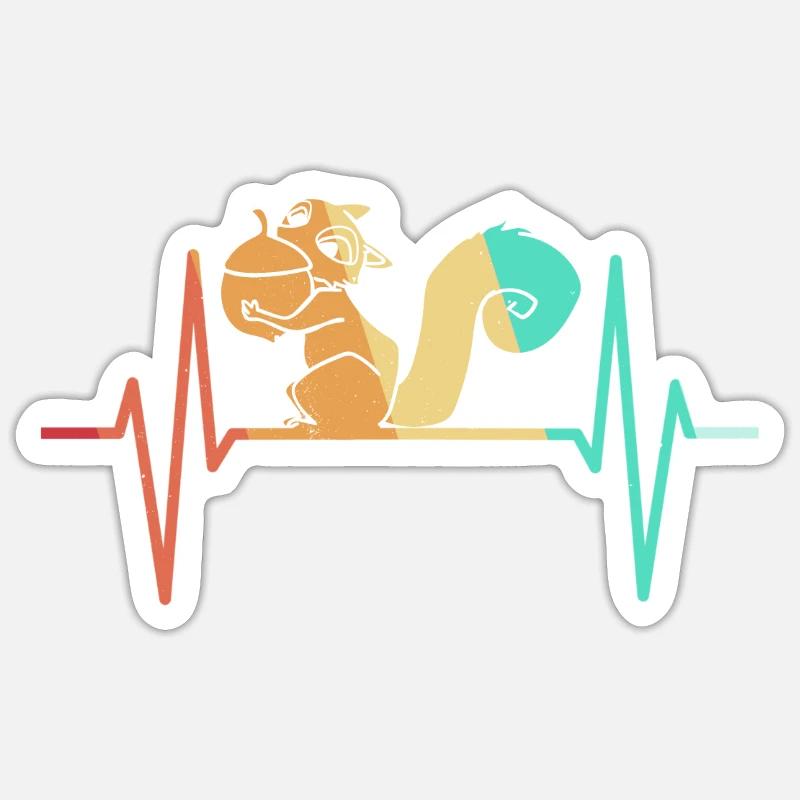 Squirrel chipmunk heartbeat - Sticker size S (10 x 10 cm) - white matte