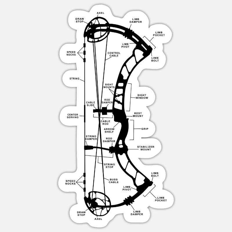 Arc et flèche Sticker taille S (10 x 10 cm)