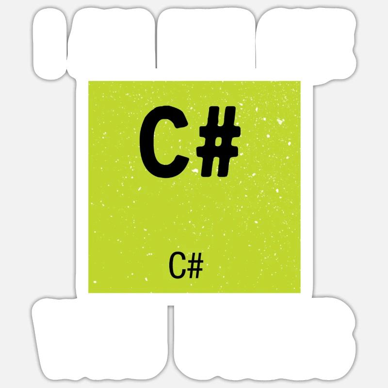 C# Coden Programmieren Sticker Größe S (10 x 10 cm)