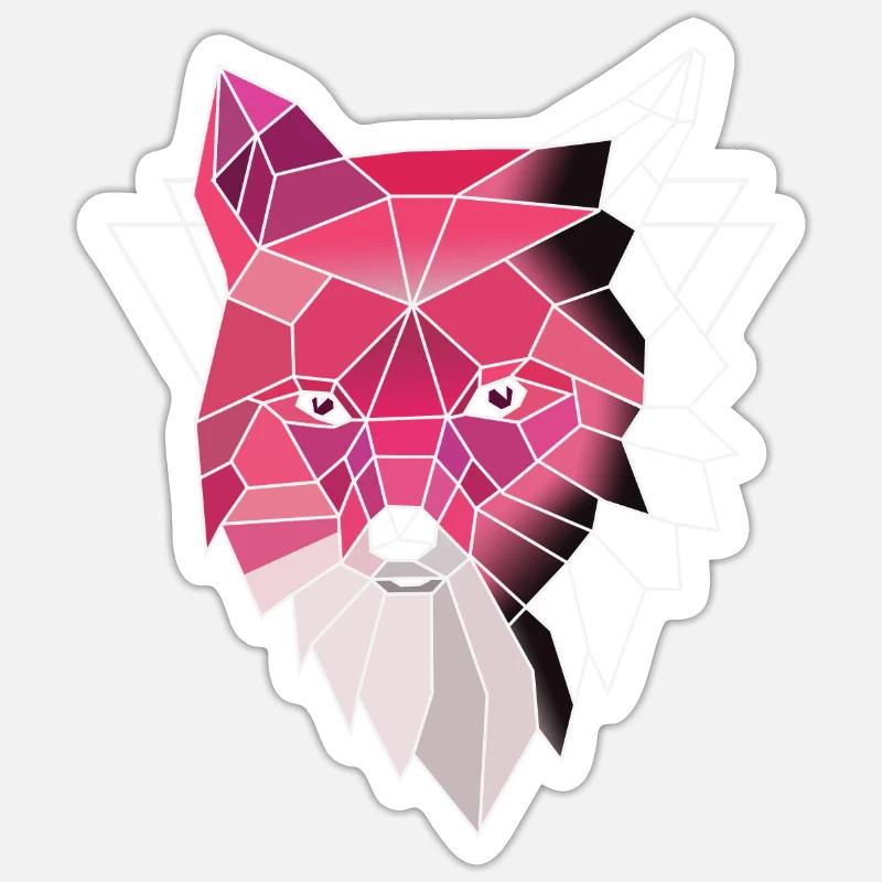 Pinker Fuchs - Sticker Größe S (10 x 10 cm) - Mattweiß