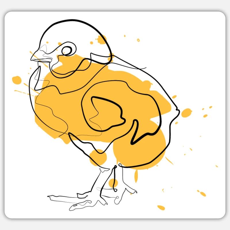 poussin - Sticker taille S (10 x 10 cm) - blanc mat