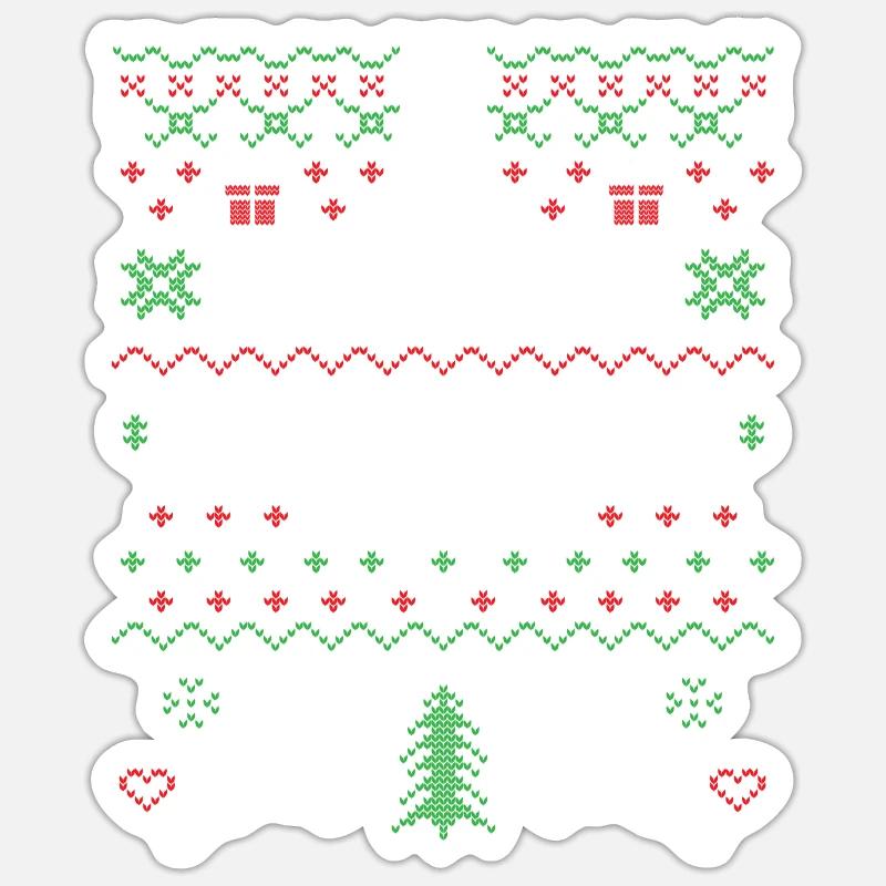 Pull de Noël laid Noël Noël - Sticker taille S (10 x 10 cm) - blanc mat
