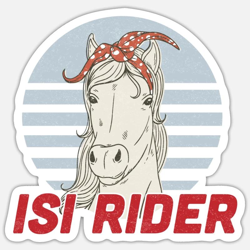 Reiten Islandpferd Isländer Pferd - Sticker Größe S (10 x 10 cm) - Mattweiß
