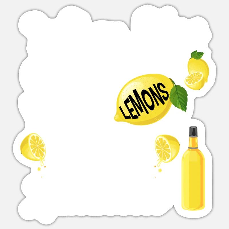 Wenn das Leben dir Zitronen gibt mach Limoncello - Sticker Größe S (10 x 10 cm) - Mattweiß