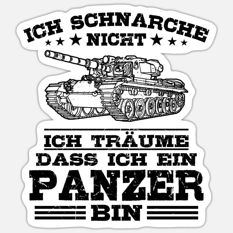 Panzer - Sticker Größe S (10 x 10 cm) - Mattweiß