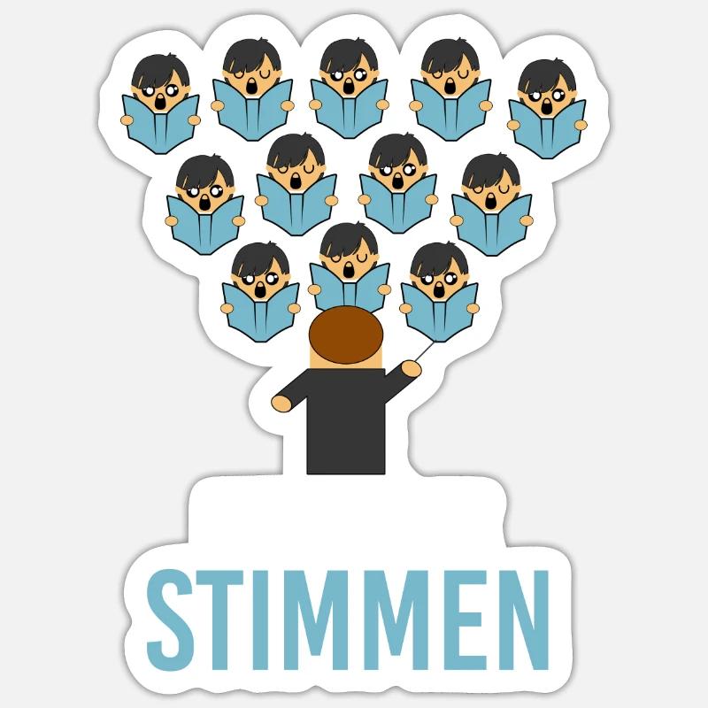 Ich Höre Stimmen Chor Chorleiter Dirigent Sänger - Sticker Größe S (10 x 10 cm) - Mattweiß