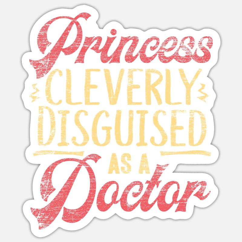 médecin - Sticker taille S (10 x 10 cm) - blanc mat