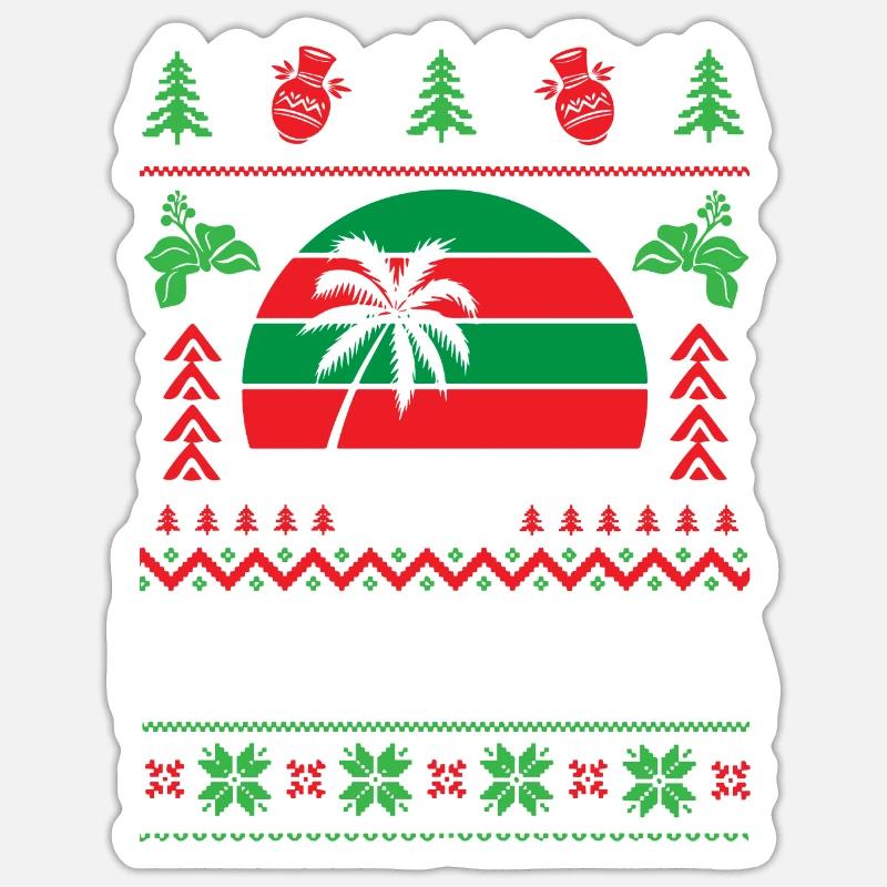 Mele Kalikimaka Hässlicher Weihnachtspullover - Sticker Größe S (10 x 10 cm) - Mattweiß