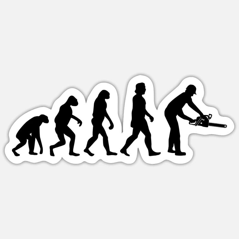 Tronçonneuse Baumfäller evolution tronçonneuse - Sticker taille S (10 x 10 cm) - blanc mat