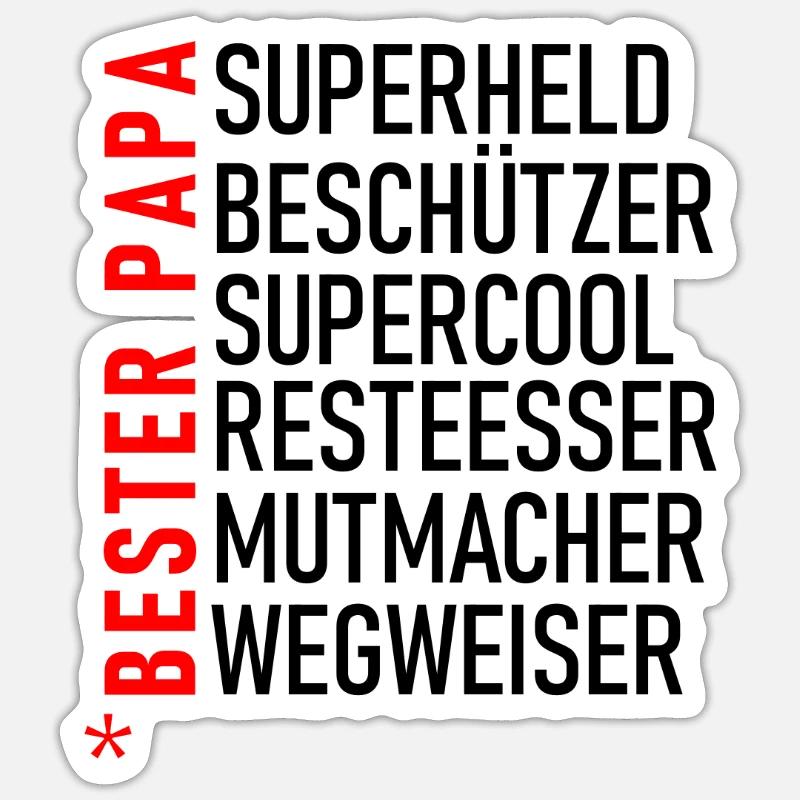 Bester Papa - Sticker Größe S (10 x 10 cm) - Mattweiß