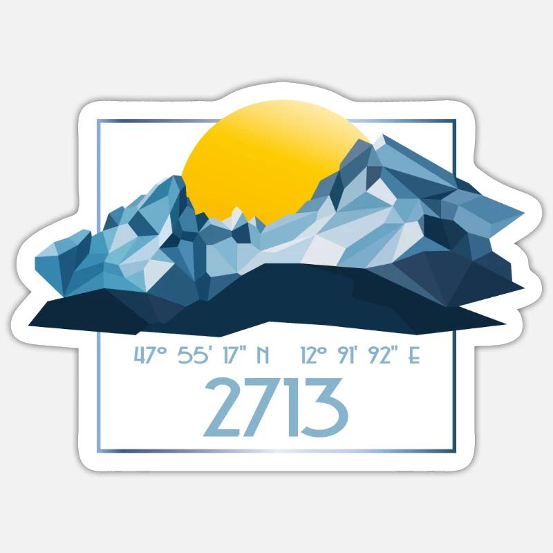 Bayern Watzmann escalade de basse poly 2713 m Sticker taille S (10 x 10 cm)