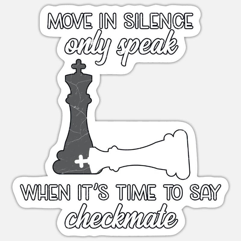 échec et mat - Sticker taille S (10 x 10 cm) - blanc mat