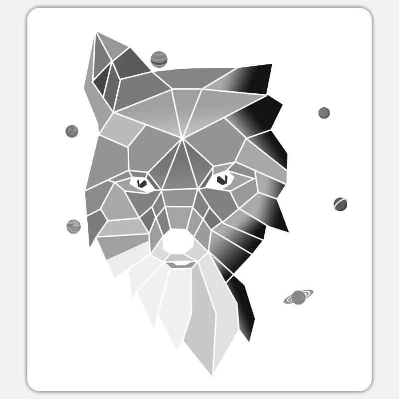 Polygon Wolf - Sticker size S (10 x 10 cm) - white matte