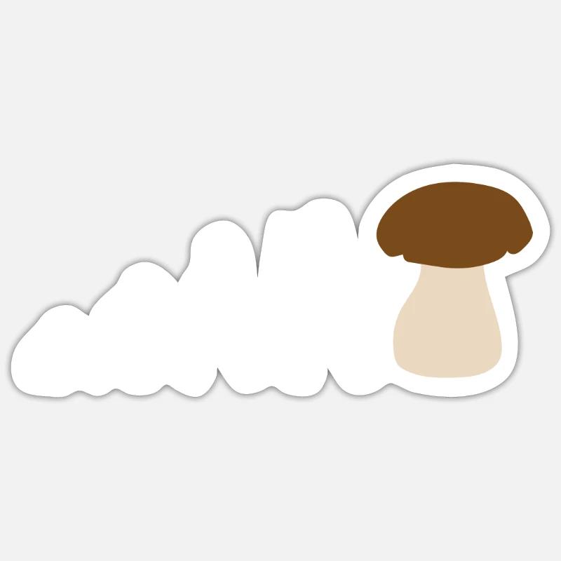 Conception de l'évolution d'un cèpe - Sticker taille S (10 x 10 cm) - blanc mat