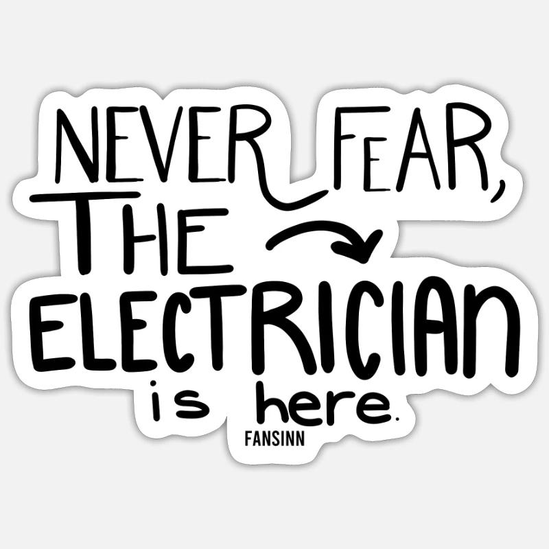 Scared electrician help - Sticker size S (10 x 10 cm) - white matte