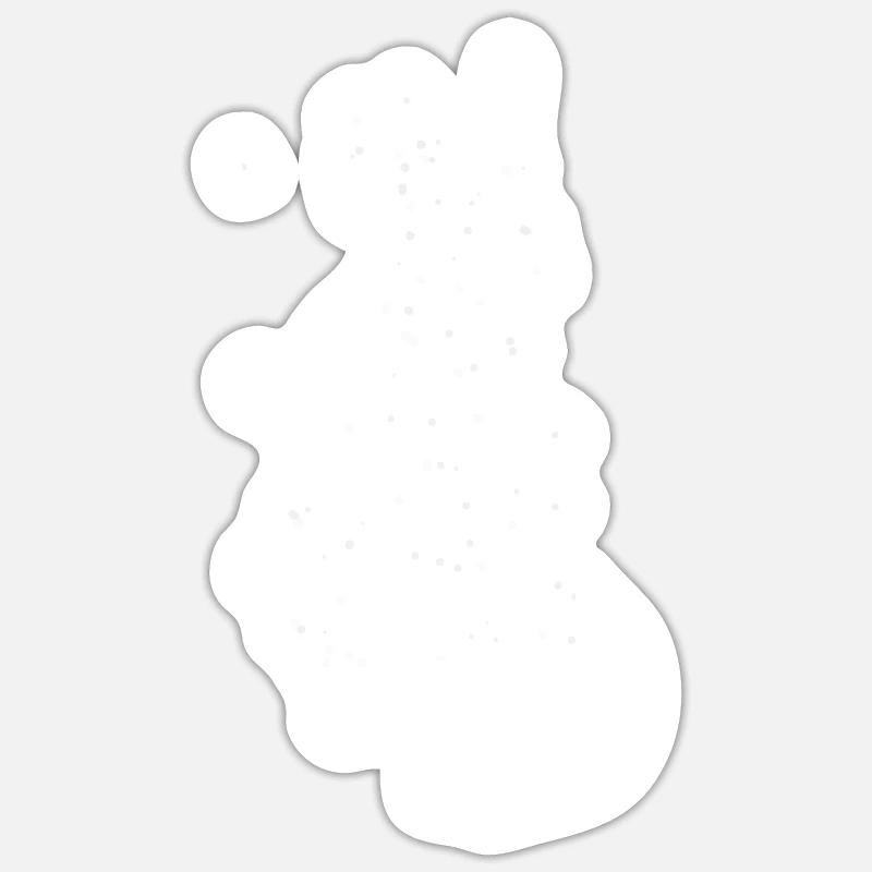 Skier pulls trail behind through powder Sticker size S (10 x 10 cm)