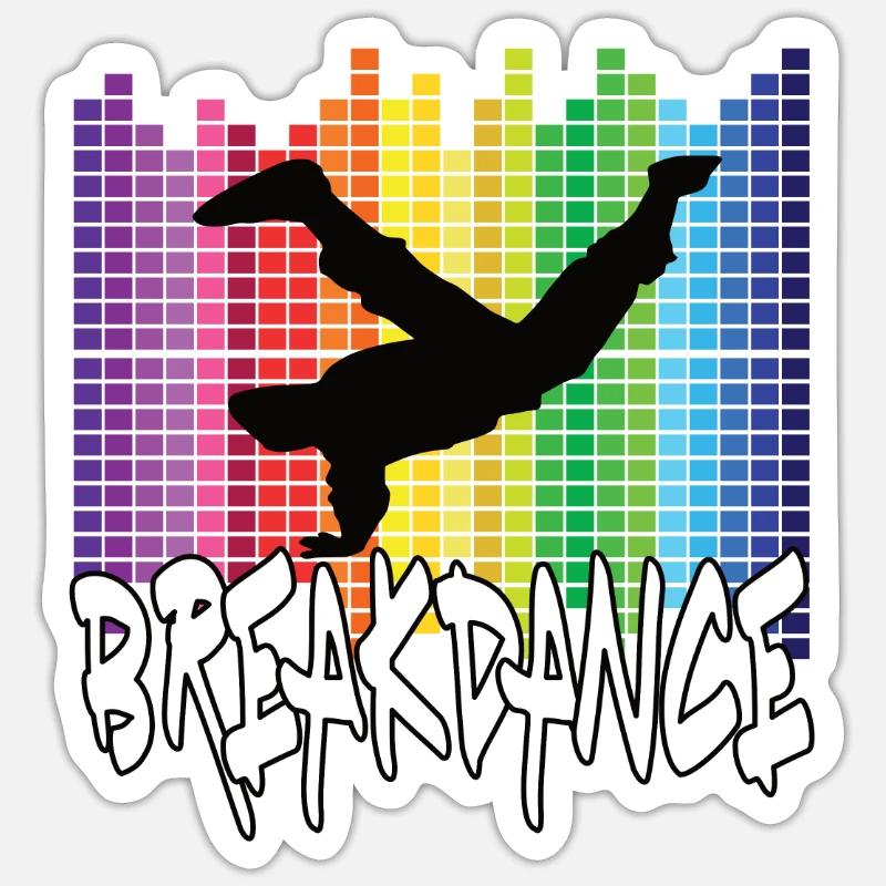 Breakdance - Sticker formato S (10 x 10 cm) - bianco opaco