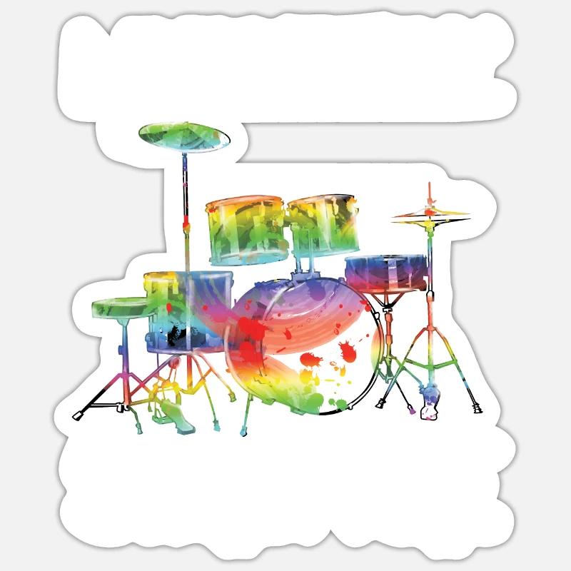 Drummer Destroy Silence - Sticker size S (10 x 10 cm) - white matte