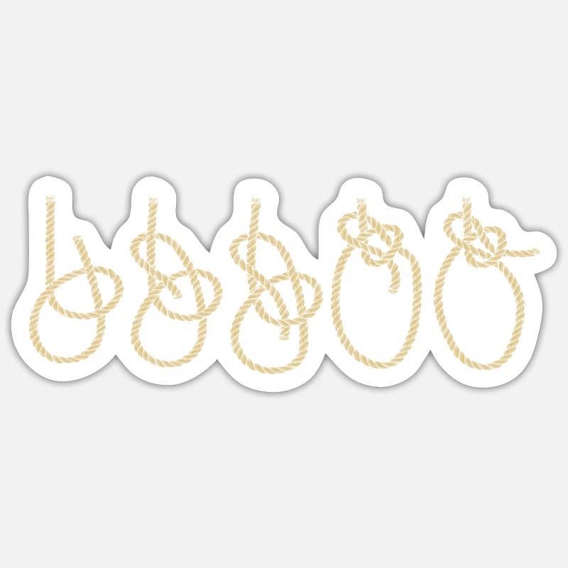 Sailing knot bowline - Sticker size S (10 x 10 cm) - white matte
