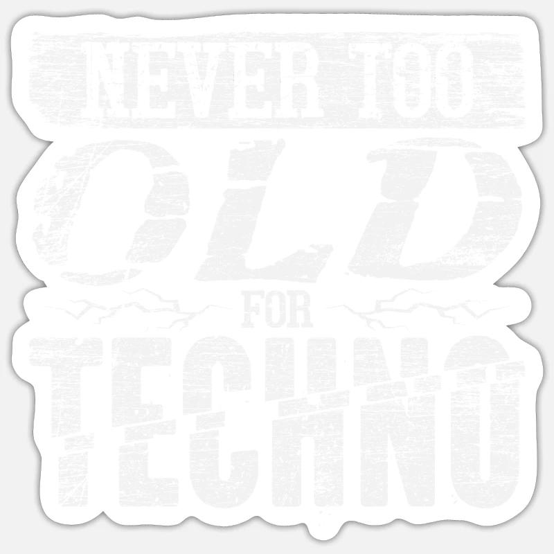 Techno - Sticker size S (10 x 10 cm) - white matte