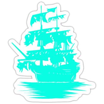 Bateau voilier marine Marine Fantasy Maritim Jolle - Sticker taille S (10 x 10 cm) - blanc mat - Devant