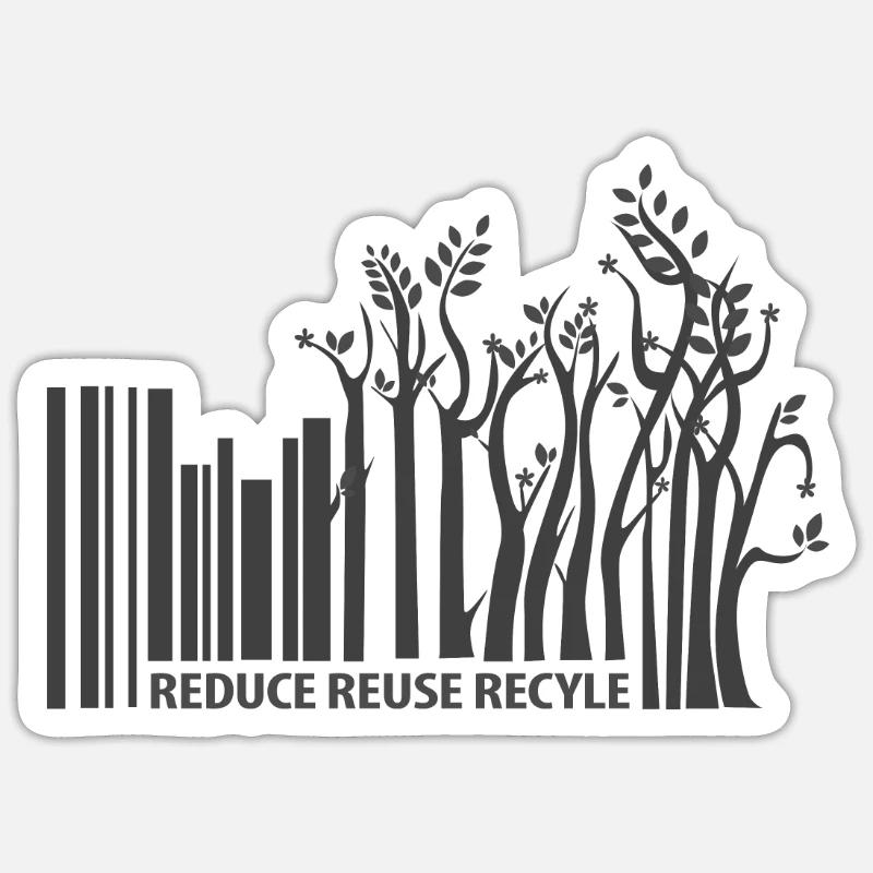 Nachhaltigkeit Barcode - Sticker Größe S (10 x 10 cm) - Mattweiß