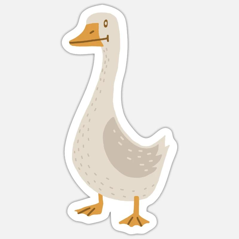 Oie (derpy) - Sticker taille S (10 x 10 cm) - blanc mat