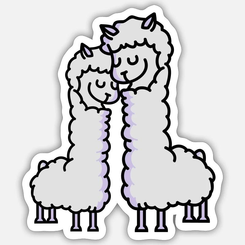 Llama Love Sticker size S (10 x 10 cm)