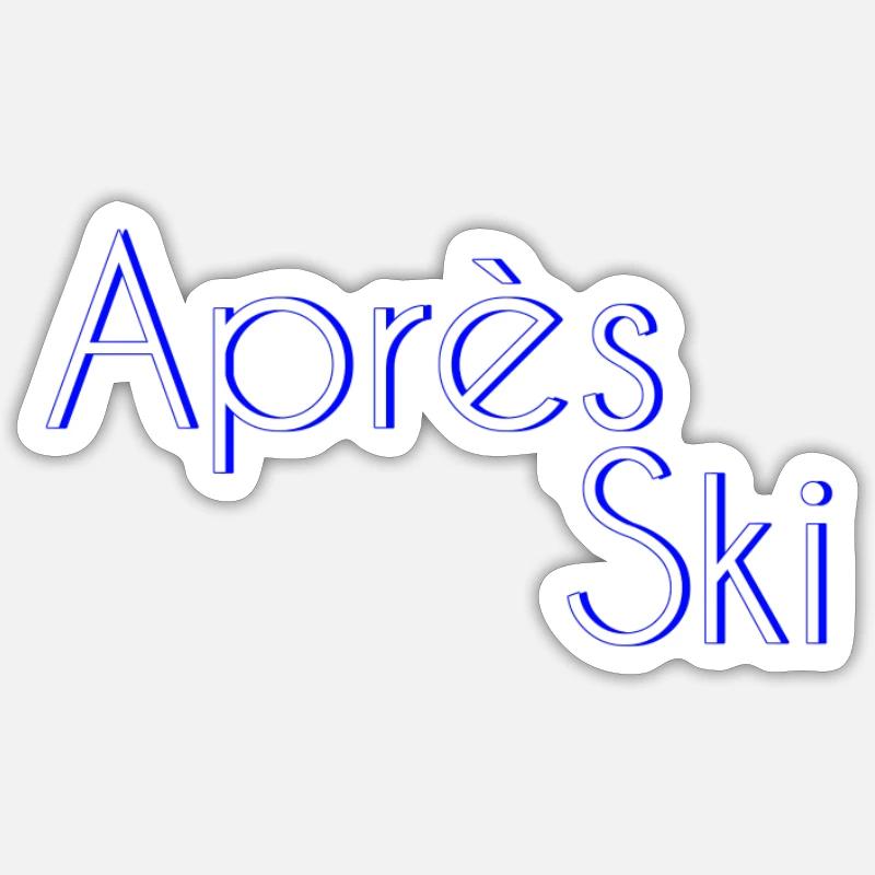 Après ski - Sticker taille S (10 x 10 cm) - blanc mat