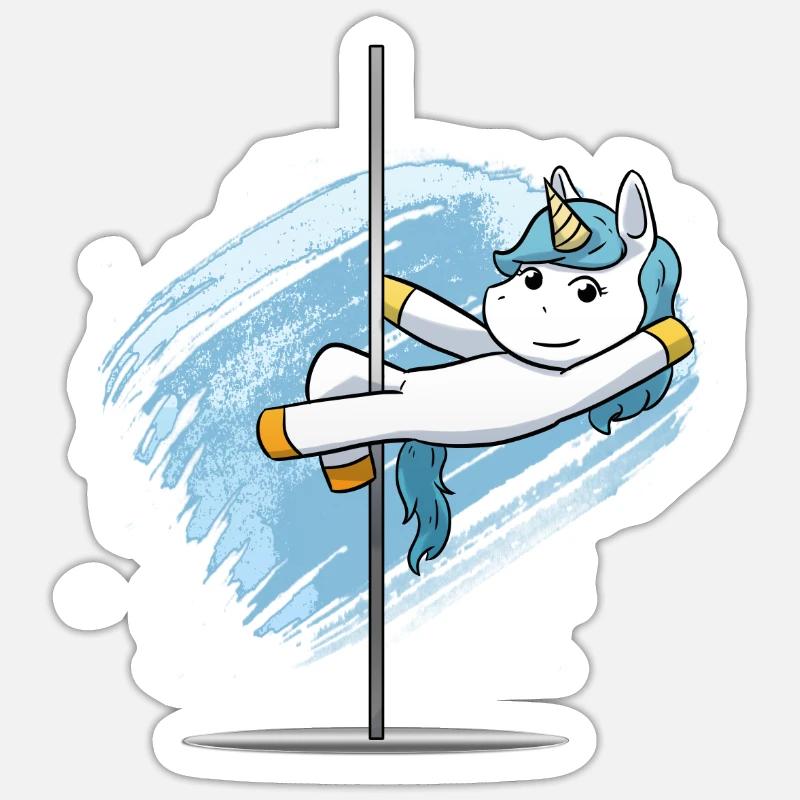 Unicorn pole dancing pole dancing dancer - Sticker size S (10 x 10 cm) - white matte