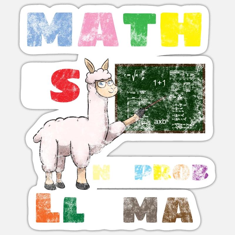 Math Joke - Sticker taille S (10 x 10 cm) - blanc mat